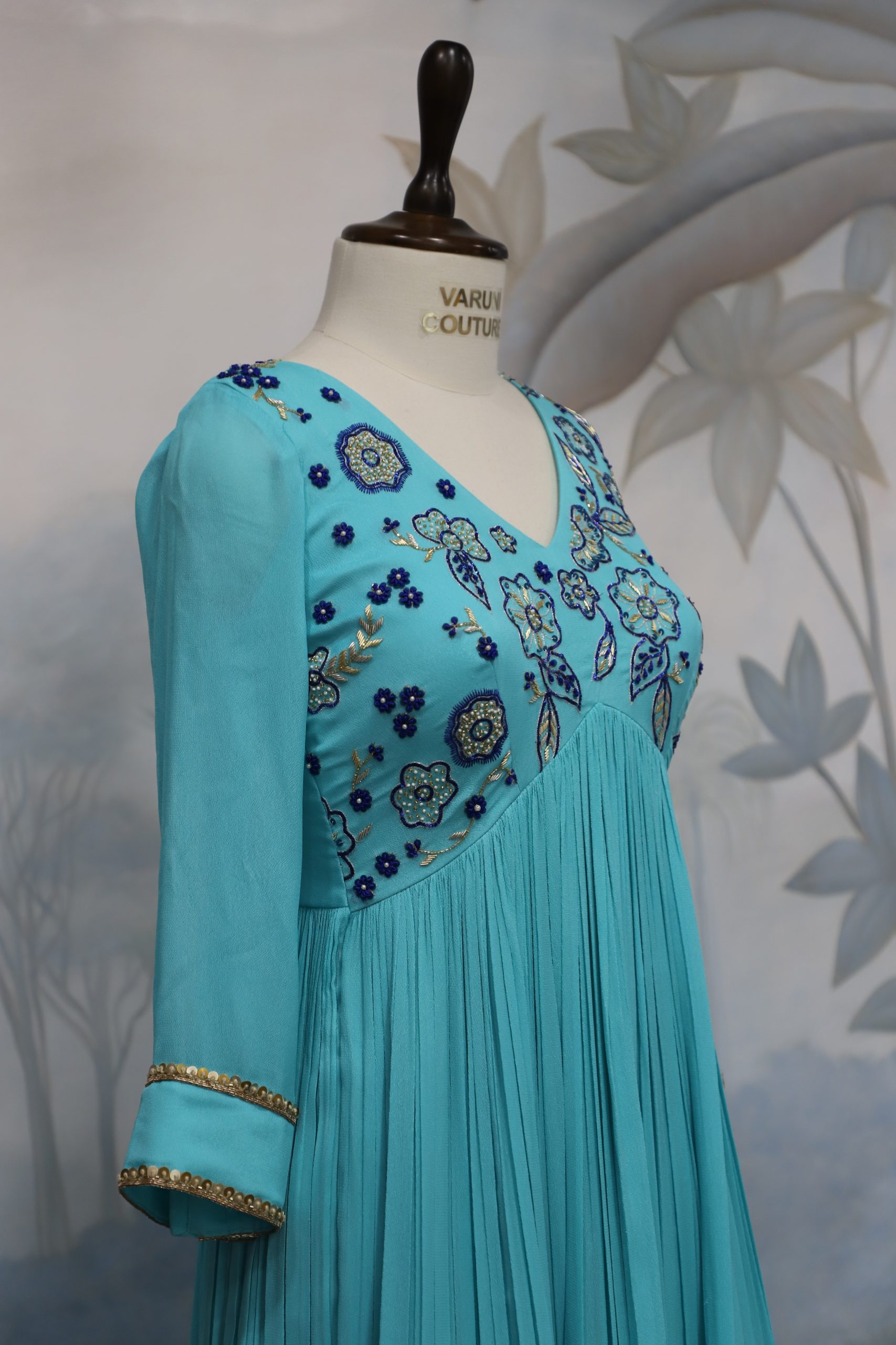 Blue Shaded Anarkali – Varuni Couture