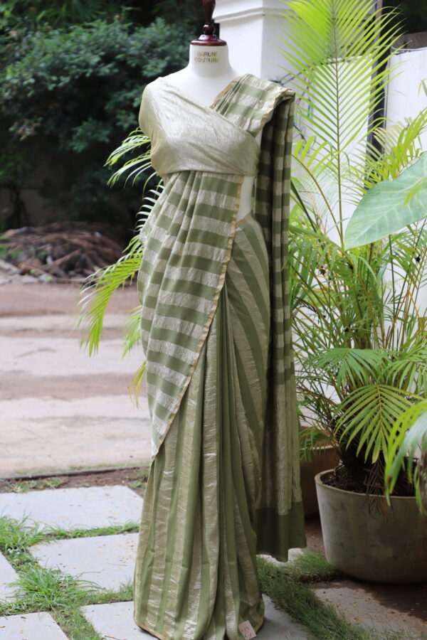 Olive Green Stripes Tissue