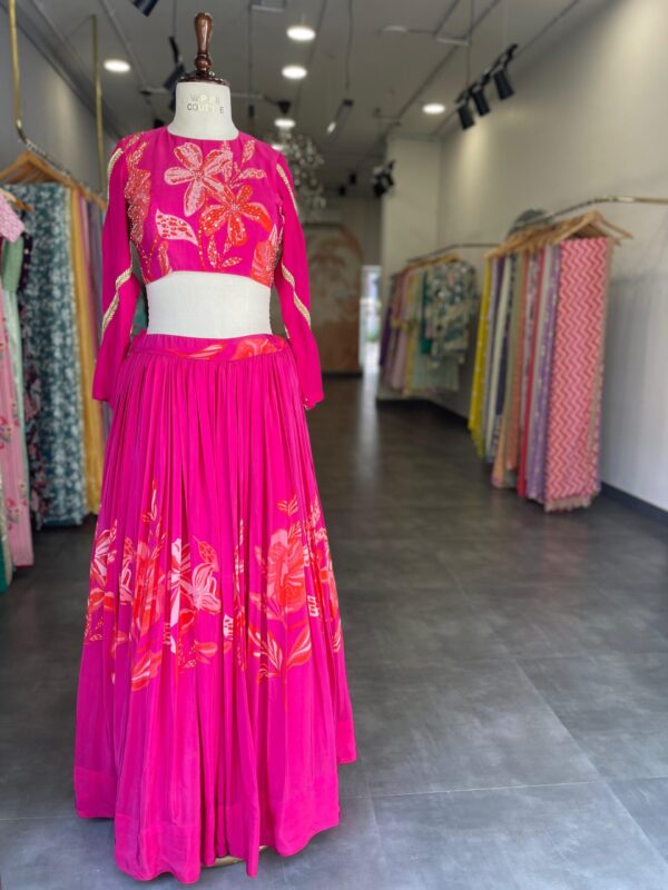Radiant Fuchsia Blossom Lehenga