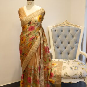 Peach Floral Tissue