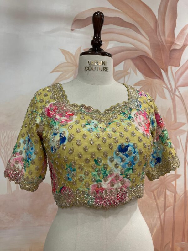 yellow floral blouse
