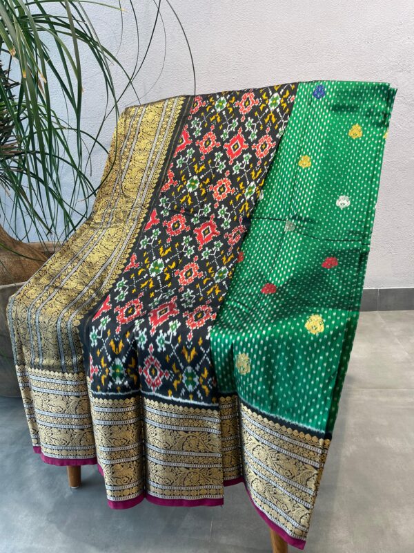 black green twill ikkat