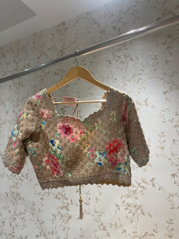 cream floral blouse