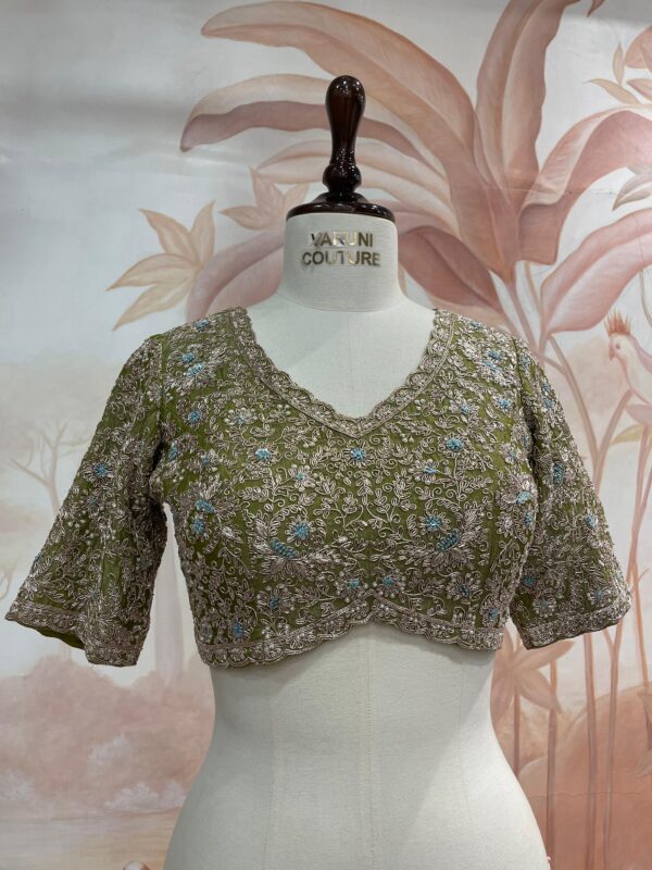 mehndi green blouse