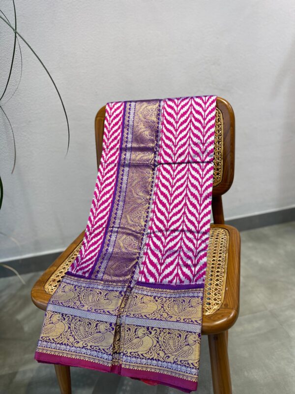 magenta pink twill ikkat