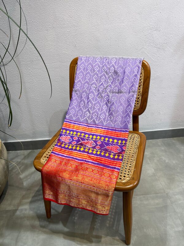 French lilac twill ikkat